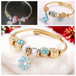 Gold stainless steel  charm bracelets